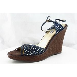 Steve Madden Sz 10 M Blue Ankle Strap Synthetic‎ Women Sandals